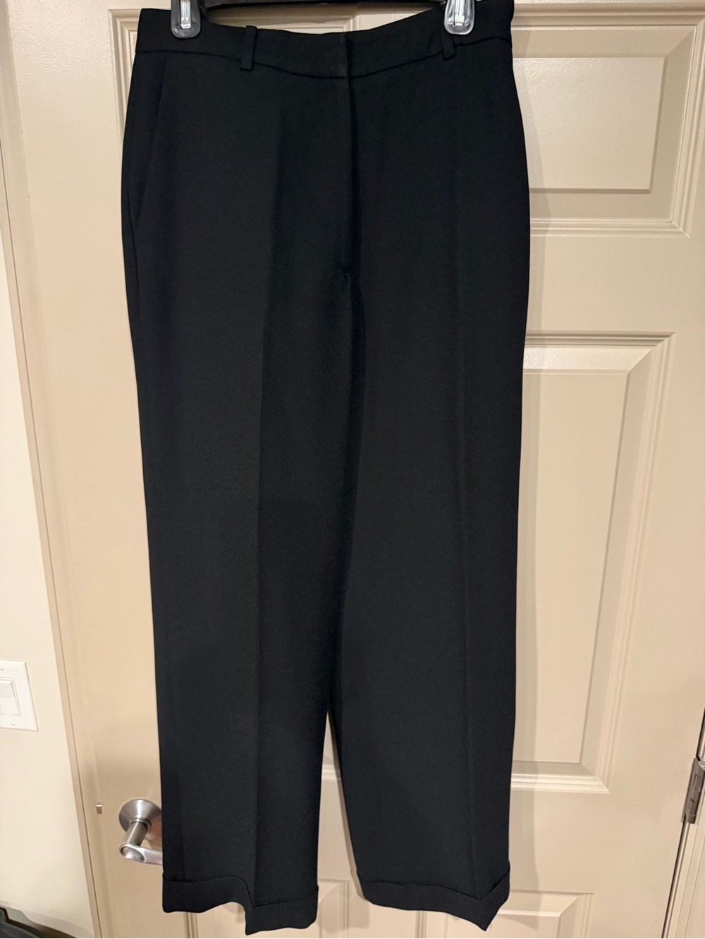 Focus 2000 Lined Black Wide Leg Cuffed Dress Pants